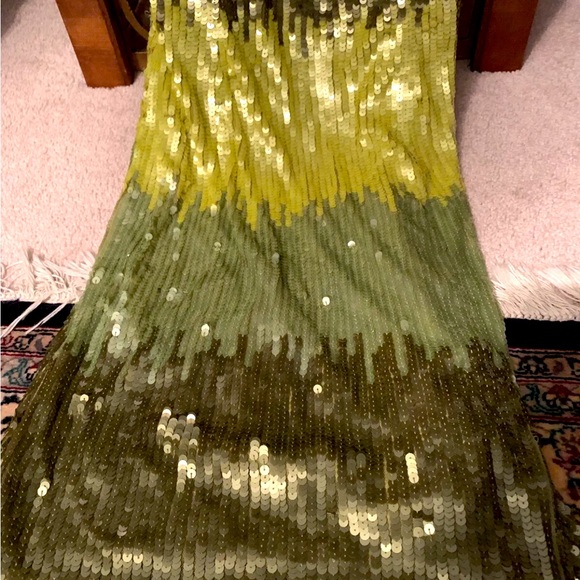 Adrianne Papell Sequined Ombré Green Party Dress (8) - Picture 8 of 10